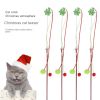 Christmas Hairball Pendant Funny Cat Stick Resistant to grabbing long rod steel wire teasing cat rod cat toy