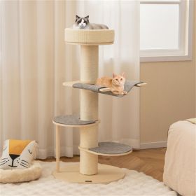 Beige Cat Tree Cat Climbing Frame with Anti slip Pads