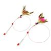 1 Piece Feathers Cat Teaser Cute Design Bell Steel Wire Cat Toys Interactive Cat Tickle Stick Plastic Handle Pet Products