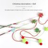 Christmas Hairball Pendant Funny Cat Stick Resistant to grabbing long rod steel wire teasing cat rod cat toy