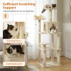 63'' Multi-Level Cat Tree Cat Tower for Indoor Cats with Sisal-Covered Scratching Post, Cozy Cat Condo, Cat Hammock and Wide Top Perch, Beige