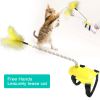 Pet Cat Feather Spring Toys, Free Hands Lazy Interactive Cat Spring Toy Kitten Interactive Feather Toys Cat Toy for Catching Eyes, Indoor Cats Toy