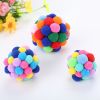 3pcs Pet toy ball set colorful handmade bell elastic ball 3 size combination cat toy