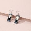 Cat Pattern Rectangle Drop Hook Earrings Cute Jewelry Kitten Animal Party Holiday Decor For Women Girls Gift 1Pair