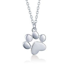 Gold Silver Cat Paw Necklace Dog Footprint Pendant Chain for Women Gift Cute Animal Jewelry SCN275 (Gem Color: SCN275-3, Ships From: China)