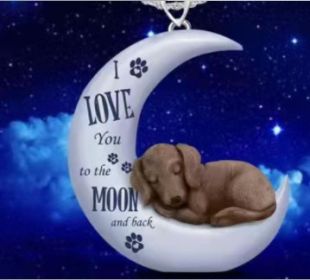 New Necklace Moon Small Black Cat Acrylic Material Necklace Ornament Accessories (Color: Moon Puppy)