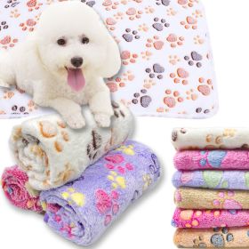 Soft and Fluffy High Quality Pet Blanket Cute Cartoon Pattern Pet Mat Warm and Comfortable Blanket for Cat and Dogs Pet Supplies (Color: purple, size: For big dogs104X75cm)