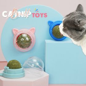 Pet Stuff Healthy Cat Catnip Toys Ball Cat Candy Licking Snacks Catnip Snack Nutrition Energy Ball Kitten Cat Toy Cat Supplies (Color: Blue)