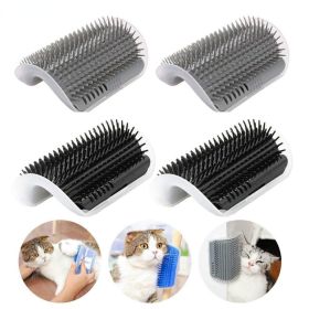 Cat Brush Corner Cats Massage Self Groomer Comb Wall Brush Rubs Catnip The Face With a Tickling Comb Cat Grooming Accessories (Color: pink)