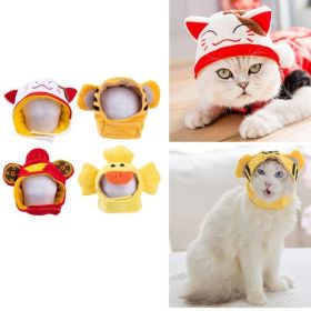 Funny Cat Hat Cartoon Duck Tiger Cosplay Costume Headgear Cute Pets Dog Cap Puppy Kitten Dress Up Accessories (Color: cat)