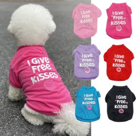 Pet Cotton Clothes for Cats and Dogs in Summer English Print Pet Dog Clothes Tank Top T-shirt in Summer (Color: pink, size: S)