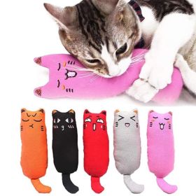 Rustle Sound Catnip Toy Cats Products for Pets Cute Cat Toys for Kitten Teeth Grinding Cat Plush Thumb Pillow Pet Accessories (Color: Black)