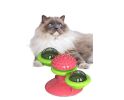 Cat Turntable Toy, Multifunction Catnip Rotating Windmill Toys with Strong Suction Cup, Interactive Play Self Groomer Massage Toy