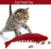 Lobster Shape Cat Toothbrush Interactive Chewing Catnip Toy Dental Care for Kitten Teeth Cleaning Leaky Food Device Natural Rubber Bite Resistance