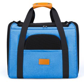 Portable Cat Carrier, Soft Sided Cat Carrier for Medium Pet Airline Approved (Color: Blue)