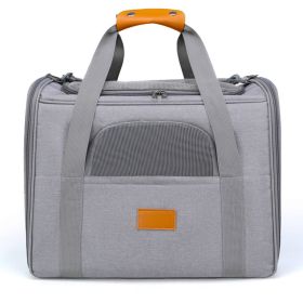 Portable Cat Carrier, Soft Sided Cat Carrier for Medium Pet Airline Approved (Color: gray)