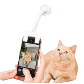 Cell Phone Pet Selfie Stick, Flexible Dog Selfie Stick Rod Cat Photo Toy Accessories (Color: White)