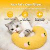 Cat Pillow, Small Pillow for Cat, Cat Blankets for Indoor, Pet Toy, Small Banana Donut Bed for Pets, Little Pillow for Cats No Heating Pad