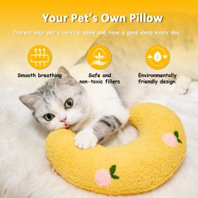 Cat Pillow, Small Pillow for Cat, Cat Blankets for Indoor, Pet Toy, Small Banana Donut Bed for Pets, Little Pillow for Cats No Heating Pad (Color: yellow)