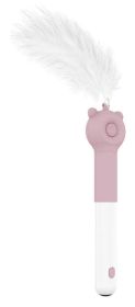 Pet Life 'KITIQUE" 3-in-1 Retractable and Extendable Feathered and Laser Wand Kitty Cat Teaser (Color: pink)