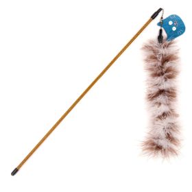 Touchcat Tail-Feather Designer Wand Cat Teaser (Color: Brown)