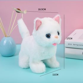 Electric Cat Plush Toy Walking Barking Cute Pet Dog With Battery Control Birthday Gift For Boy Girl Kawaii Electronic Plush Toys (Color: Red)