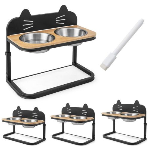 Elevated Pet Feeder with 2 Stainless Steel Bowls for Cats and Small and Medium Dogs Elevated Pet Feeder with 2 Stainless Steel Bowls for Cats and Small and Medium Dogs