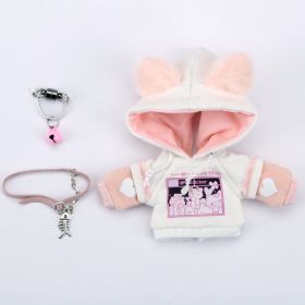 OB11 Clothes Cat Hooded Sweater Coat Shoes for Obitsu11, Molly Doll Apparel, GSC, YMY Body, 1/12bjd Doll Clothes Accessories (Color: pink white)