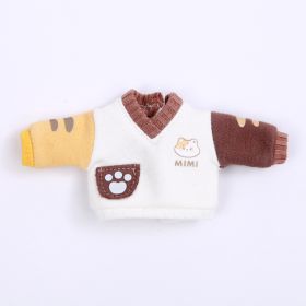 OB11 Clothes Cat Hooded Sweater Coat Shoes for Obitsu11, Molly Doll Apparel, GSC, YMY Body, 1/12bjd Doll Clothes Accessories (Color: yellow white)