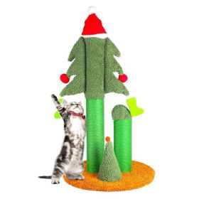 Cat Tree with Natural Sisal Rope Cat Toys for Indoor (Color: Green, Type: Cat Tree)