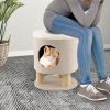 Cat Stool Bed with Scratching Posts and Plush Ball Toy