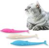 Cat Toothbrush Fish Shape with Catnip Pet Eco-Friendly Silicone Molar Stick Teeth Cleaning Toy for Cats