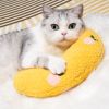 Cat Pillow, Small Pillow for Cat, Cat Blankets for Indoor, Pet Toy, Small Banana Donut Bed for Pets, Little Pillow for Cats No Heating Pad