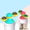 Cat Turntable Toy, Multifunction Catnip Rotating Windmill Toys with Strong Suction Cup, Interactive Play Self Groomer Massage Toy