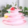 Qsezeny 4 Levels Pet Cat Toy Training Amusement Plate Kitten Tower Tracks Disc Cat Intelligence Amusement Triple Disc tumbler