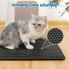 Cat Litter Mat, Kitty Litter Trapping Mat, Double Layer Mats with MiLi Shape Scratching design, Urine Waterproof, Easy Clean